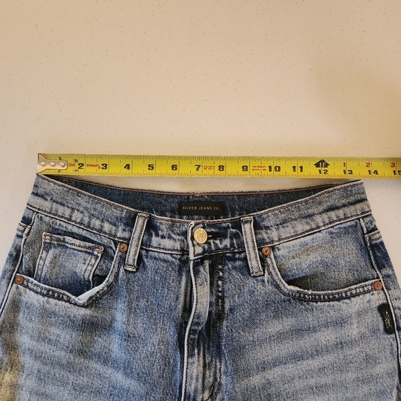 Silver Jeans Dad Jean Light Wash Stretch Loose 90s Straight Leg Womens Size 25 - Picture 10 of 13